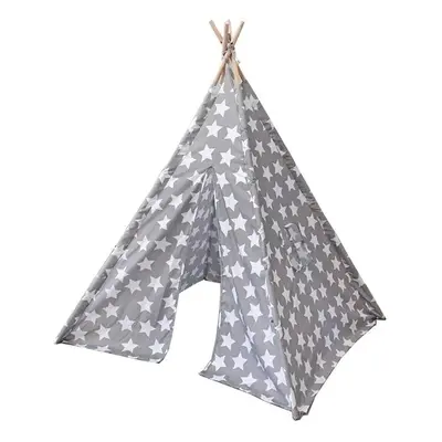 Tipi indián sátor gyerekeknek Csillag 110 x 140 cm - szürke