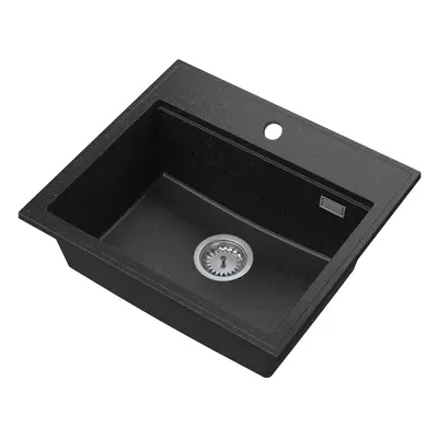 SINK Quality Mosogató minőségi Ferrum Új 5055, 1 kamrás gránit mosogató 560x500x210 mm + króm sz