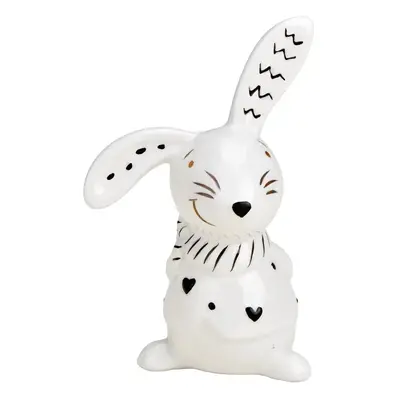 Kerámia nyúl BUNNY BACK 10 cm fehér