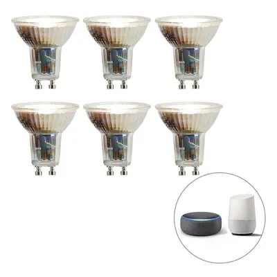 6 darab smart GU10 készlet, Kelvin LED lámpákban szabályozható 4,8W 400 lm 1800K - 6500K