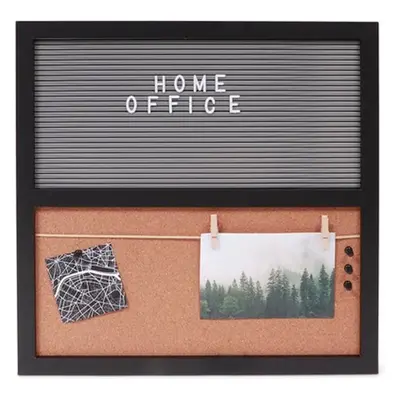 HOME OFFICE parafatábla betűkkel, 40x40 cm, fekete