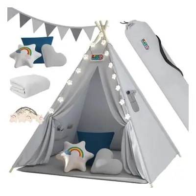 Spielwerk® Teepee gyereksátor 160x120x120cm - szürke