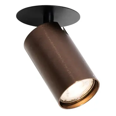 Modern beépíthető spotlámpa sötét bronz GU10 50 mm - Chels