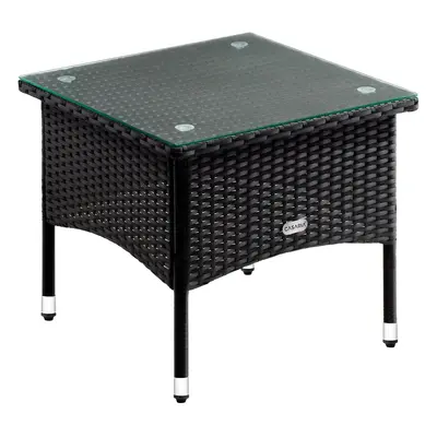 Casaria® Rattan asztal / teásasztal - 50 x 50 x 45 cm