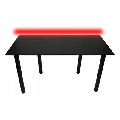 CODE BIG B2 Számítógépasztal + LED, 160x73-76x80, fekete/fekete lábak + USB HUB