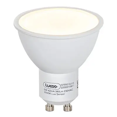 5 db GU10 LED lámpa fény-sötétség érzékelő 5W 380 lm 3000K