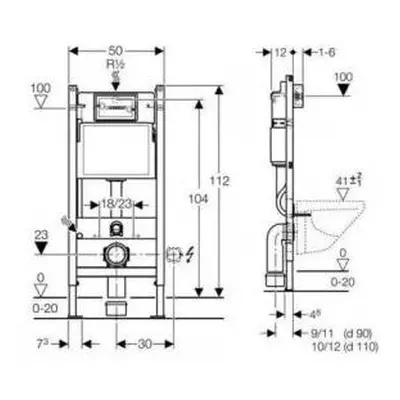 Akasztókészlet GEBERIT Duofix Basic + WC TEO Peremnélküli 51 x 35 cm + lassan eső deszka Slim, f