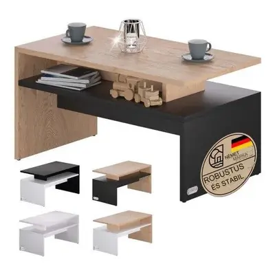 Casaria® Sacramento dohányzóasztal 92x50x47cm - natúr/fekete