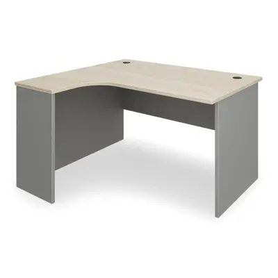 SimpleOffice ergonomikus asztal 140 x 120 cm, bal, világos tölgy / szürke