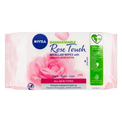 Nivea Micellar Wipes Aqua Rose sminklemosó törlőkendők 25 db