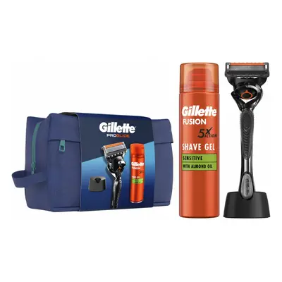 Gillette utazási készlet ProGlide borotva + Fusion borotvagél 200 ml + állvány