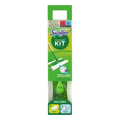 Swiffer Sweeper kezdőkészlet 1 x fogantyúval + 8 x porszívóval + 3 x tisztító törlőkendővel