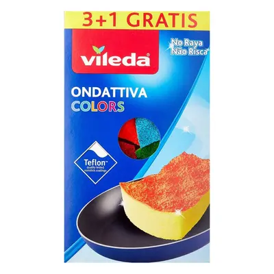 Vileda Color Edition Pur Active közepes szivacs 3+1 db teflonhoz