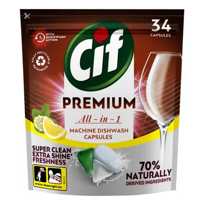 Cif Premium Clean All in 1 Normál mosogatógép kapszula 34 db