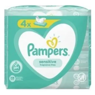 Pampers Sensitive babatisztító törlőkendők 4 x 52 db