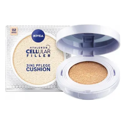 Nivea Hyaluron Cellular Filler 3 az 1-ben ápoló tonizáló krém smink szivacsban 02 Közepes 15 g