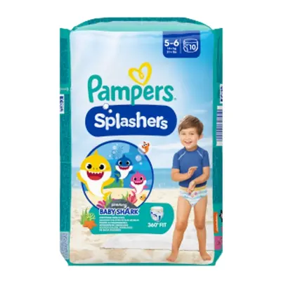 Pampers bugyi pelenkák Splashers Carry Pack Baby Shark 5-ös méret 10 db