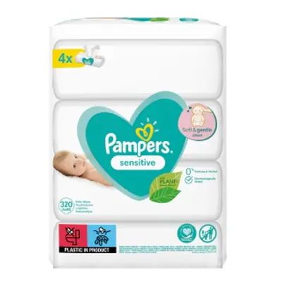 Pampers Sensitive XXL törlőkendők 4x80 db