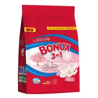 Bonux 3in1 Color Pure magnólia mosópor 20 PD 1,5 kg