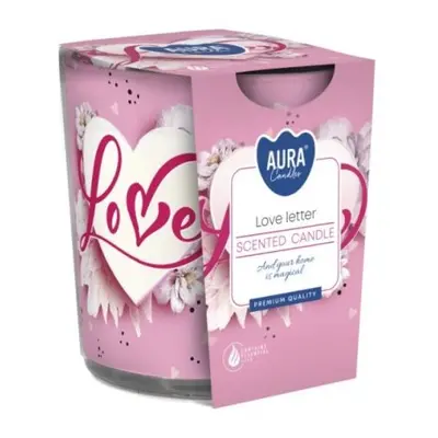 Aura Bispol illatos gyertya üvegben Love Letter 100g