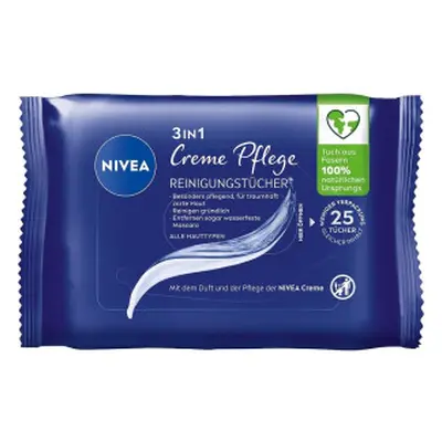 Nivea Tisztító törlőkendők 25 db 3 az 1-ben Creme Care