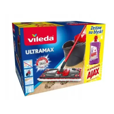 Vileda Ultramax komplett készlet (Mop+vödör 2 az 1-ben+Ajx tisztító 1L)