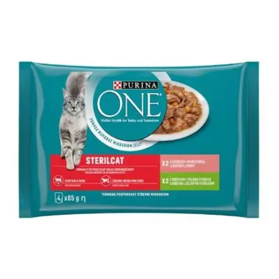 Purina One Sterilcat tasak macskáknak 4x85g - Lazac, pulyka