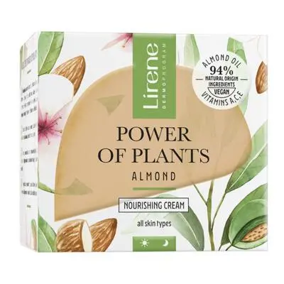 Lirene Power of Plants MANDULA Tápláló bőrápoló krém, 50 ml