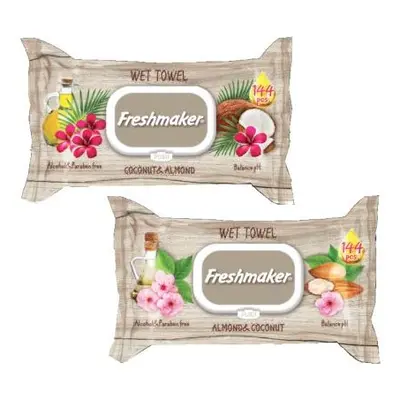 Freshmaker nedves törlőkendők 144 db - Coconut&Mandula klipsszel FM43