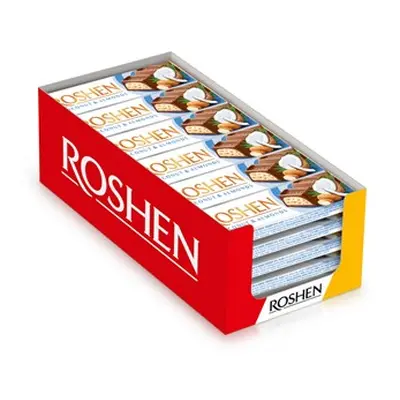 Roshen tejcsokoládé manduladarabokkal és kókuszos töltelékkel Roshen csokoládé földimogyoróval 3