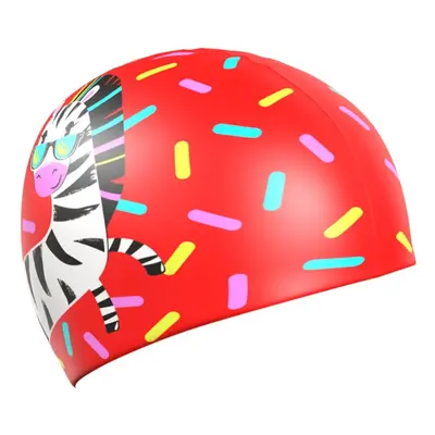 Mad wave zebra swim cap junior piros