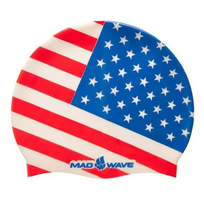 úszósapka mad wave usa swim cap kék/piros