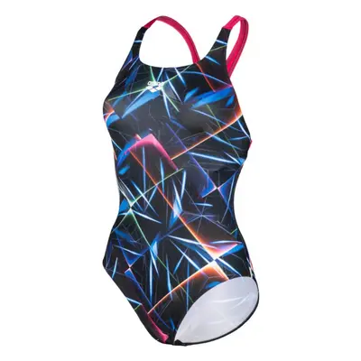 Arena women swimsuit swim pro back allover black/multi/freak rose m