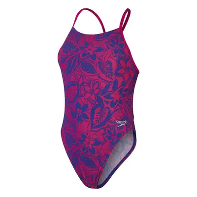 Speedo allover digital tieback chroma blue/electric pink m - uk34