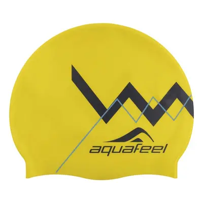 úszósapka aquafeel zig zag silicone cap sárga