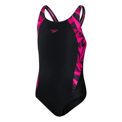 Speedo hyperboom splice muscleback girl black/electric pink/ecstatic