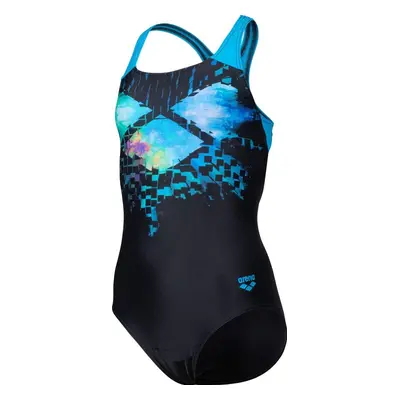 Arena girls multi pixels swim pro back black/turquoise 116cm