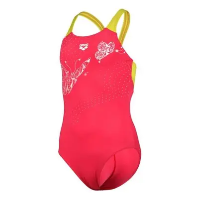 Arena girls butterfly swimsuit v back freak rose/soft green 164cm