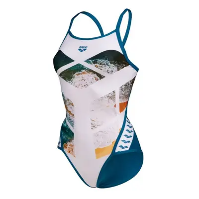 Arena planet swimsuit super fly back white/blue cosmo xs - uk30