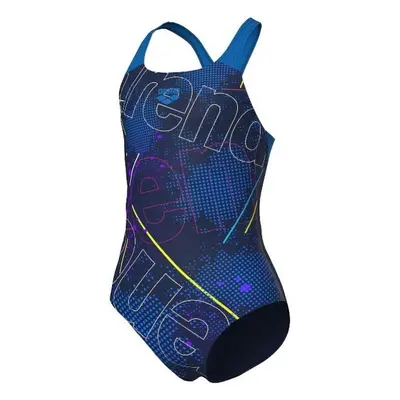 Arena girls galactics swimsuit swim pro back navy/blue river 116cm