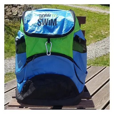 Hátizsák úszóknak borntoswim shark mini backpack zöld/kék