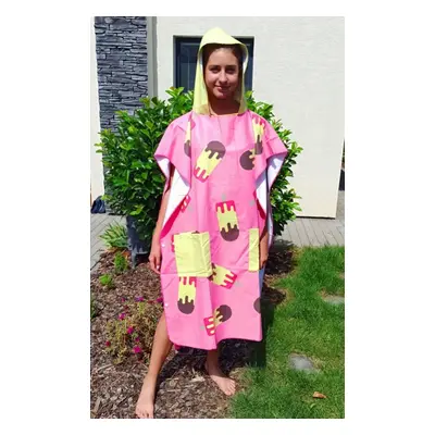 Poncsó borntoswim ice cream poncho pink/yellow m