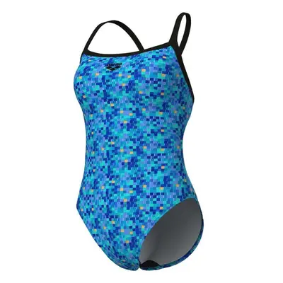 Arena pooltiles swimsuit challenge back black/blue multi xl - uk38