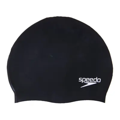 Speedo plain moulded silicone cap fekete