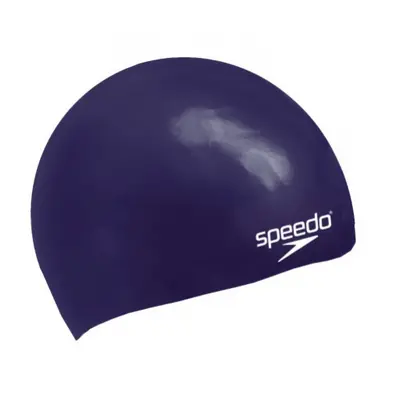 Speedo plain moulded silicone junior cap sötétkék