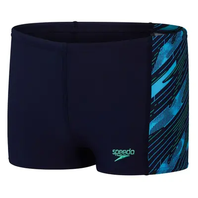 Speedo hyperboom panel aquashort boy true navy/harlequin green/picton