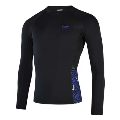 Speedo eco end+ splice rash top black/chroma blue/white s