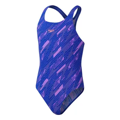 Speedo hyperboom allover medalist girls true cobalt/sweet purple/disco