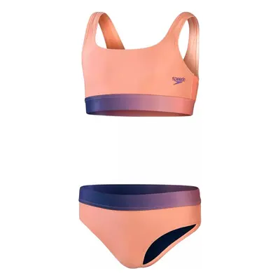 Speedo contrast band piece girl soft coral/miami lilac 176cm