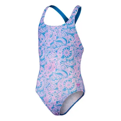 Speedo printed medalist girl baja blue/neon violet/white 140cm